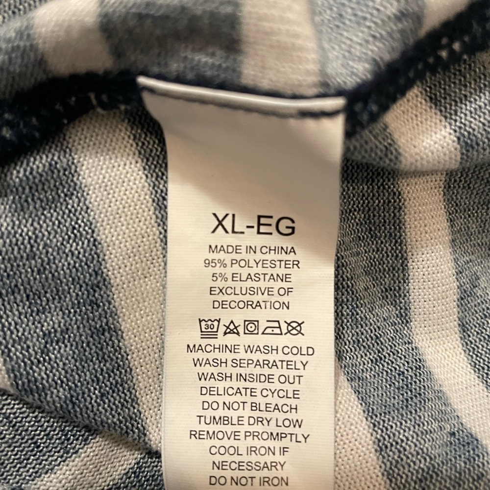 Kate Spade “Lazy Saturday” soft cozy Blue and White Striped Long Sleeve Tee XL - Picture 5 of 5